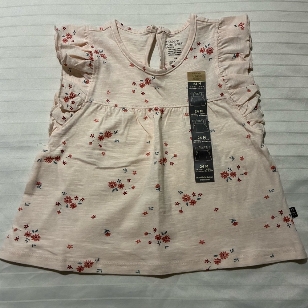 Toddler Girls' Floral Blouse - Light Pink